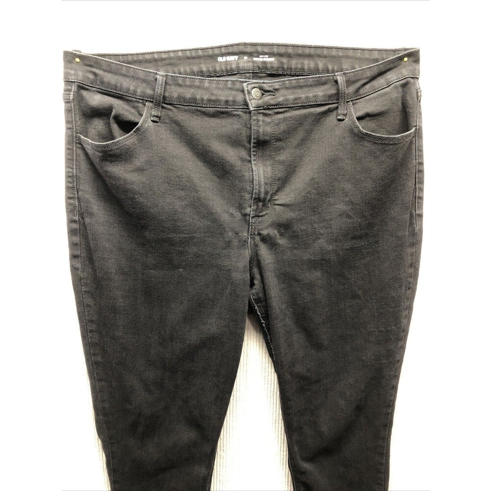 Old Navy Super Skinny Jeans Size 18 Black Mid Rise Black Wash
